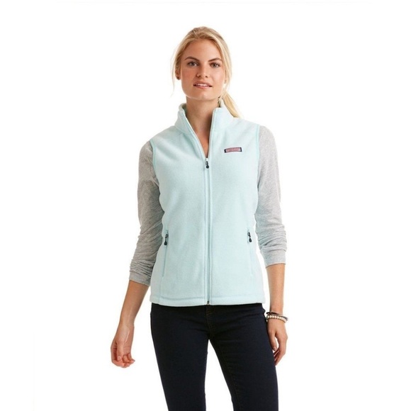 Vineyard Vines Westerly Fleece Vest Crystal Blue - Picture 2 of 12